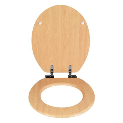 WENKO 22979100 - Assento de WC FAIA NATURAL 35,5x42,5 cm castanho/prateado