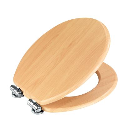 WENKO 22979100 - Assento de WC FAIA NATURAL 35,5x42,5 cm castanho/prateado