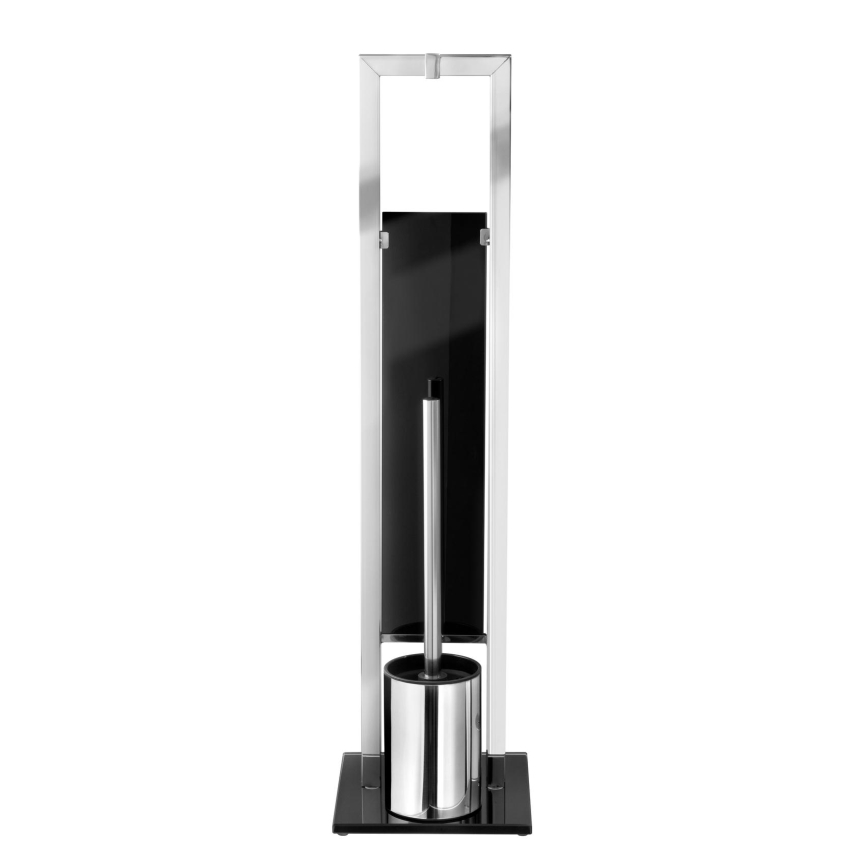 WENKO 22983100 - Escova de WC RIVALTA 18x70 cm aço inoxidável/prateado/preto