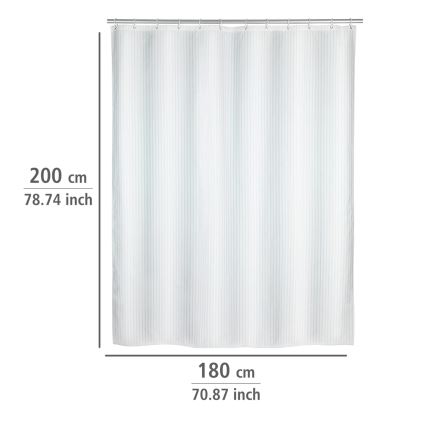 WENKO 23062100 - Cortina de duche PALAIS 180x200 cm branca