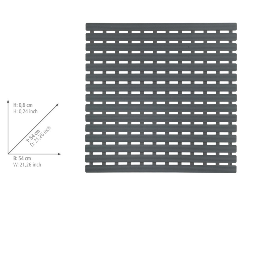WENKO 23125100-Tapete de duche ARINOS 54x54 cm cinzento/cinzento
