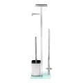 WENKO 23364100 - Escova para WC DEBAR 21x70,5 cm aço inoxidável/acetinado/branco