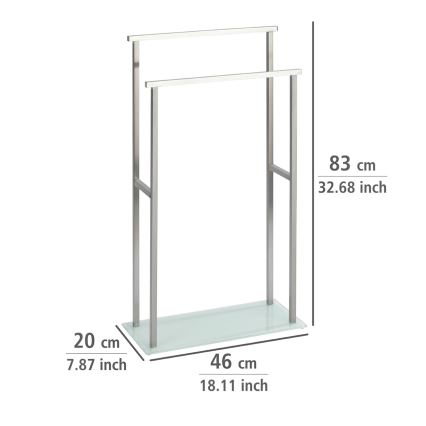 WENKO 23438100 - Toalheiro de pé DEBAR 20x83 cm inox/satinado/branco