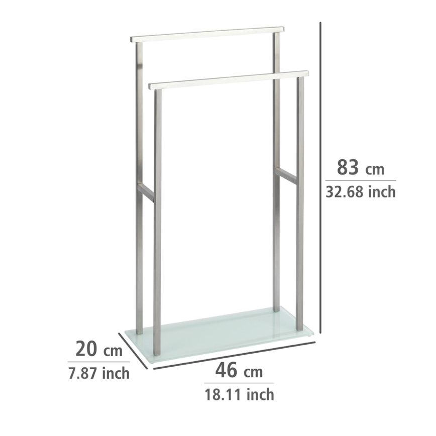 WENKO 23438100 - Toalheiro de pé DEBAR 20x83 cm inox/satinado/branco