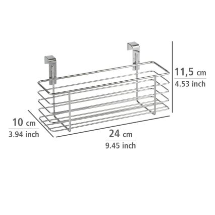WENKO 2344100 - Cesto SLIM 24x11,5 cm, cromado brilhante/preto