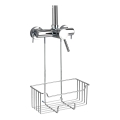 WENKO 23499100 - Prateleira de duche MILO 25 x 36 cm em aço inoxidável/prateada/transparente