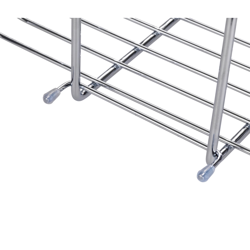 WENKO 23499100 - Prateleira de duche MILO 25 x 36 cm em aço inoxidável/prateada/transparente