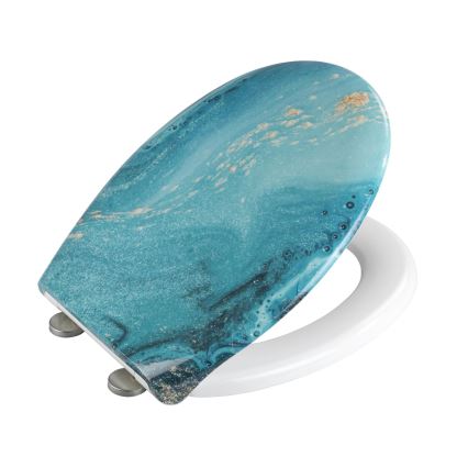 WENKO 23571100-WC Assento para WC, 300/350 KG, 44,5 x 37 cm, multicolor/prateado