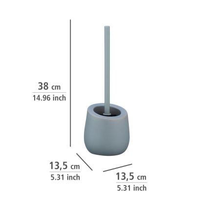 WENKO 23650100 - Escova de WC BADI 13,5x38 cm cinzenta
