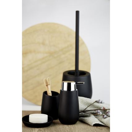 WENKO 23651800 - Copo para escovas de dentes BADI 8x11 cm preto