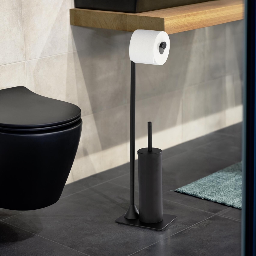 WENKO 23710100 - Escova de WC HELLA 15x69 cm preta