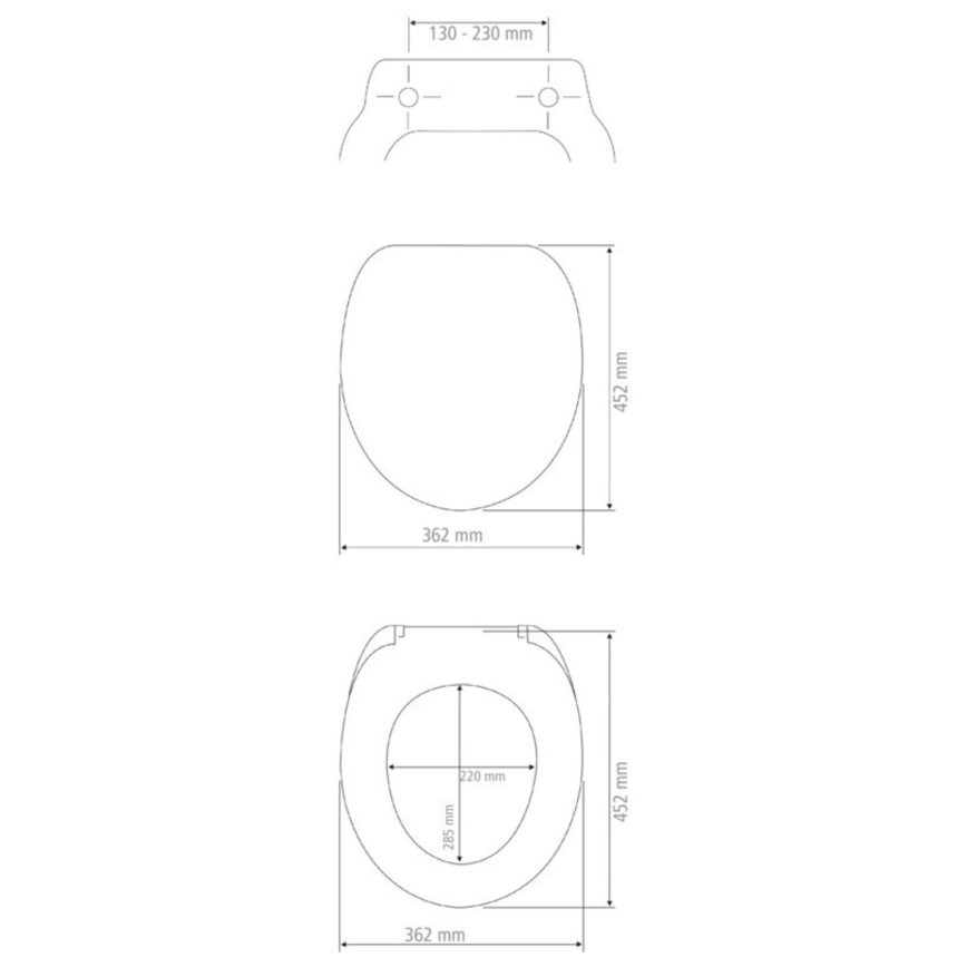 WENKO 23828100-WC assento para WC SEDILO 45,2 x 36,2 cm cinzento/prateado