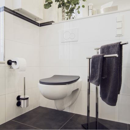 WENKO 23828100-WC assento para WC SEDILO 45,2 x 36,2 cm cinzento/prateado