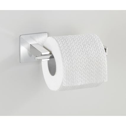 WENKO 23859800 - Suporte de papel higiénico TURBO-LOC QUADRO ED 16,5x6,5 cm em aço inoxidável