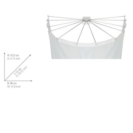 WENKO 23863100 - Suporte de duche 96x72 cm aço inoxidável/branco