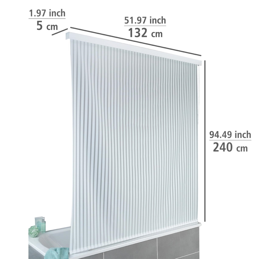 WENKO 23864100 - Cortina de duche em rolo 132x240 cm branca