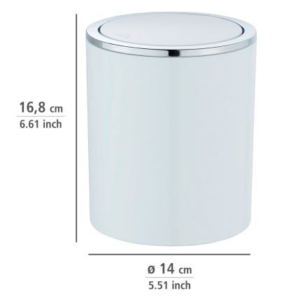 WENKO 23930100 - Cesto INCA 14x16,8 cm branco/cromado brilhante