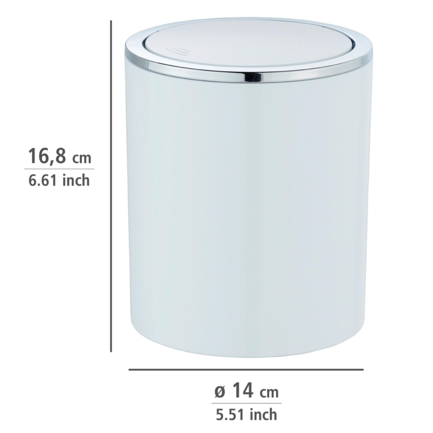 WENKO 23930100 - Cesto INCA 14x16,8 cm branco/cromado brilhante