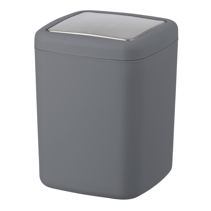 WENKO 23979100 - Cesto de lixo BARCELONA 15x20 cm antracite/cromado brilhante