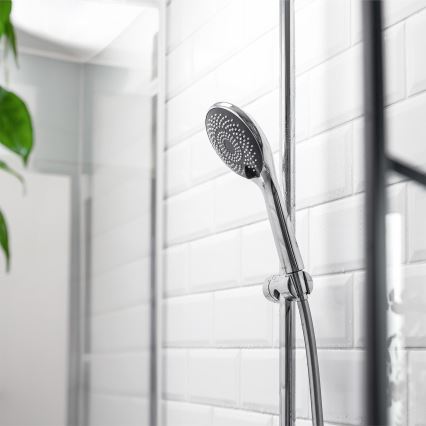 WENKO 23993100 - Cabeça de duche SISTEMA ECONOMIZADOR DE ÁGUA 11x11 cm cromado brilhante/branco/cinzento