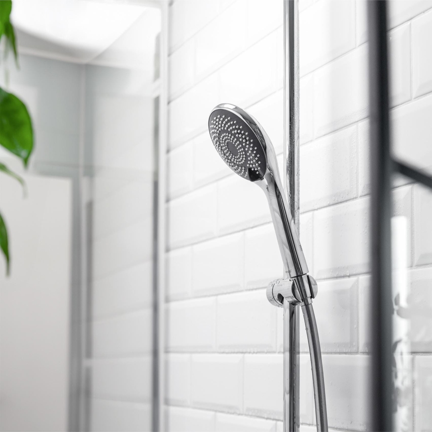 WENKO 23993100 - Cabeça de duche SISTEMA ECONOMIZADOR DE ÁGUA 11x11 cm cromado brilhante/branco/cinzento