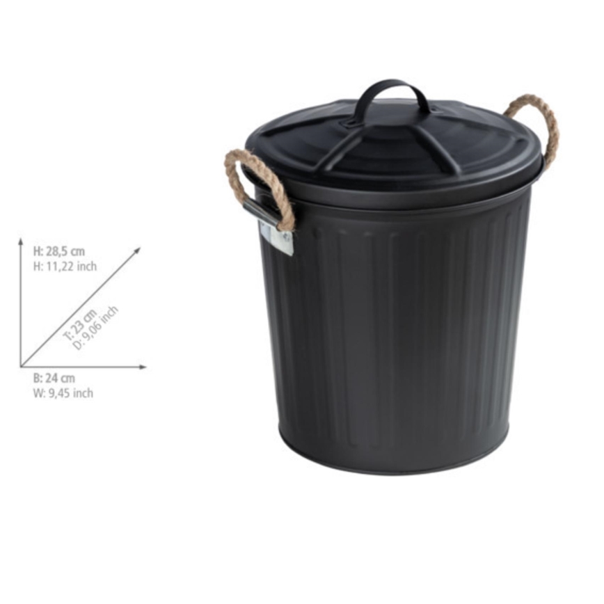 WENKO 24022100 - Cesto GARA 24x28,5 cm preto
