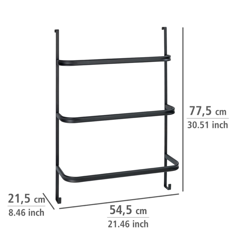 WENKO 24026100 - Suporte para toalhas IRPINIA 54,5x77,5 cm preto