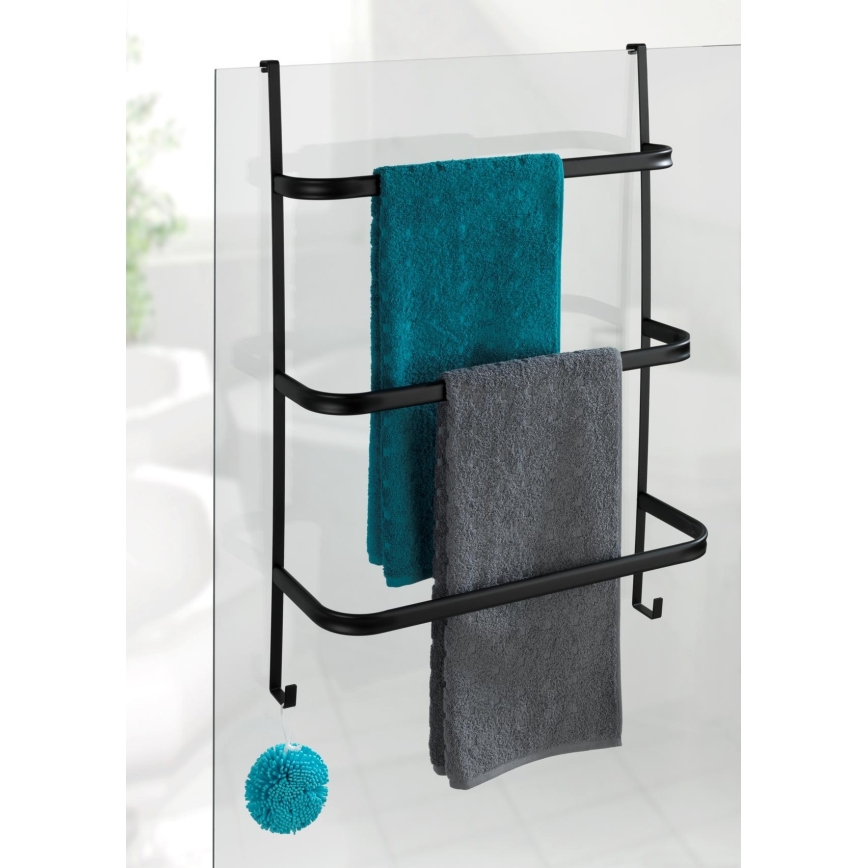 WENKO 24026100 - Suporte para toalhas IRPINIA 54,5x77,5 cm preto