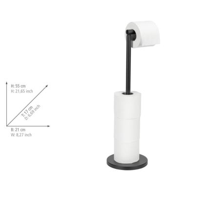 WENKO 24034100 - Suporte para papel higiénico 21x55 cm preto/prateado