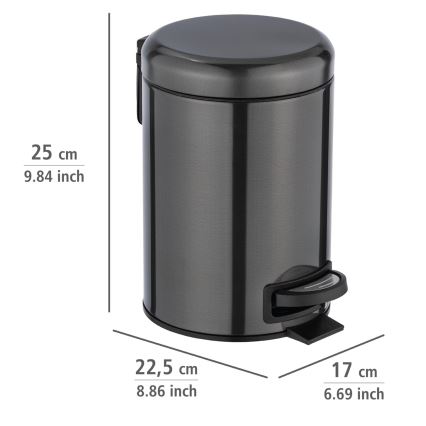 WENKO 24035100 - Cesto LEMAN 17x25 cm aço inoxidável/preto