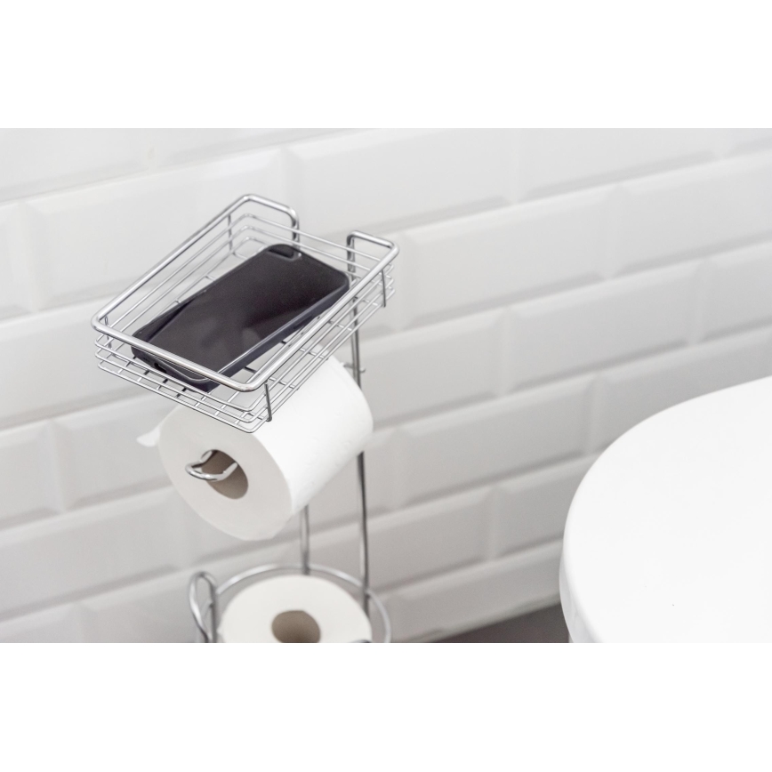 WENKO 24074800 - Suporte para papel higiénico 16x59 cm cromado brilhante