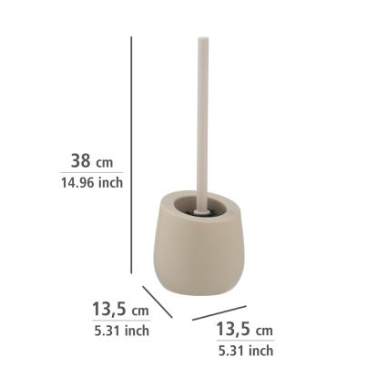 WENKO 24136100 - Escova para WC BADI 13,5 x 38 cm, bege
