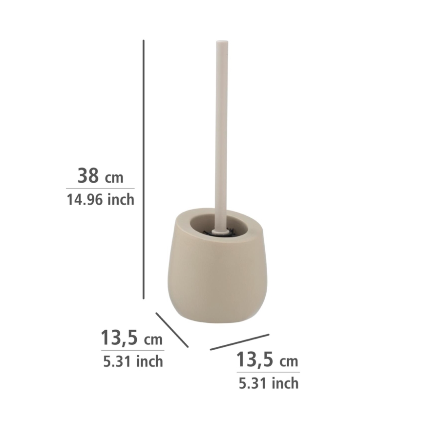 WENKO 24136100 - Escova para WC BADI 13,5 x 38 cm, bege