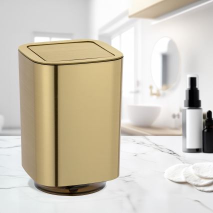WENKO 24163100 - Caixote do lixo AURON 17x25,5 cm dourado