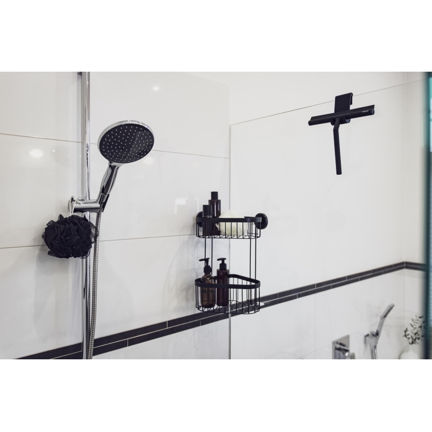 WENKO 24171100 - Rodo de duche MOLA 21x24,5 cm aço inoxidável/preto