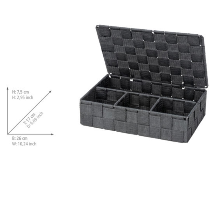WENKO 24223100 - Cesto ADRIA 26x17 cm cinzento/antracite
