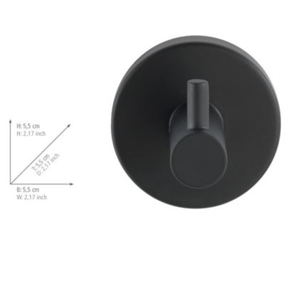 WENKO 24232100-Gancho BOSIO BLACK 5,5x5,5 cm aço inoxidável/prateado