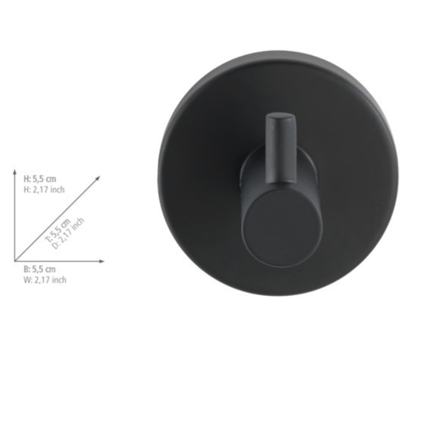 WENKO 24232100-Gancho BOSIO BLACK 5,5x5,5 cm aço inoxidável/prateado