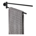 WENKO 24238100-Suporte para toalhas BOSIO BLACK 5,5x43 cm aço inoxidável/prateado