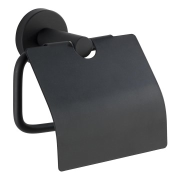 WENKO 24241100-Suporte para papel higiénico BOSIO BLACK 15x13,5 cm aço inoxidável/prateado