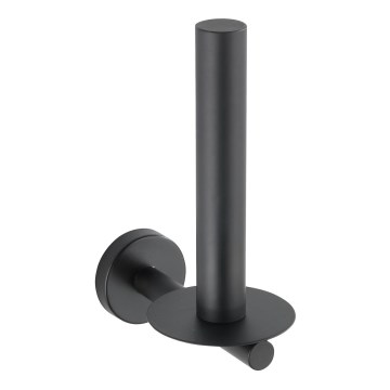 WENKO 24262100-Suporte para papel higiénico BOSIO BLACK 8x18 cm aço inoxidável/prateado
