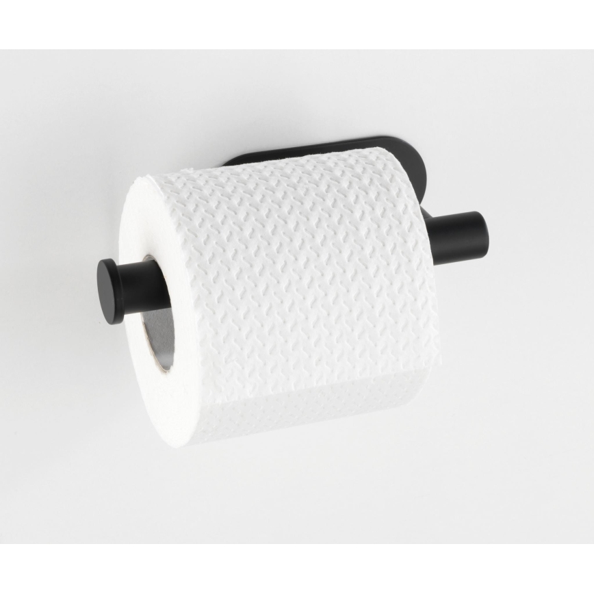 WENKO 24287100-Suporte para papel higiénico TURBO-LOC OREA BLACK 16x7 cm aço inoxidável/preto