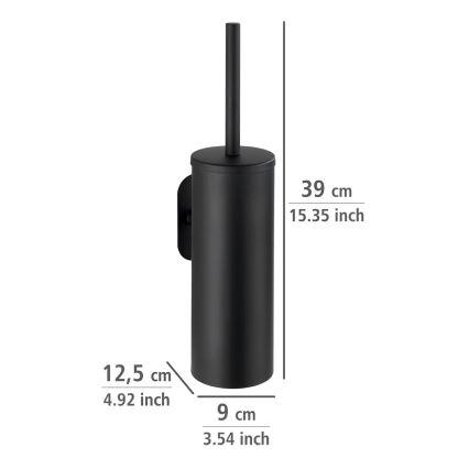 WENKO 24289100-WC Escova para sanita TURBO-LOC OREA BLACK 9x39,5 cm aço inoxidável/preto