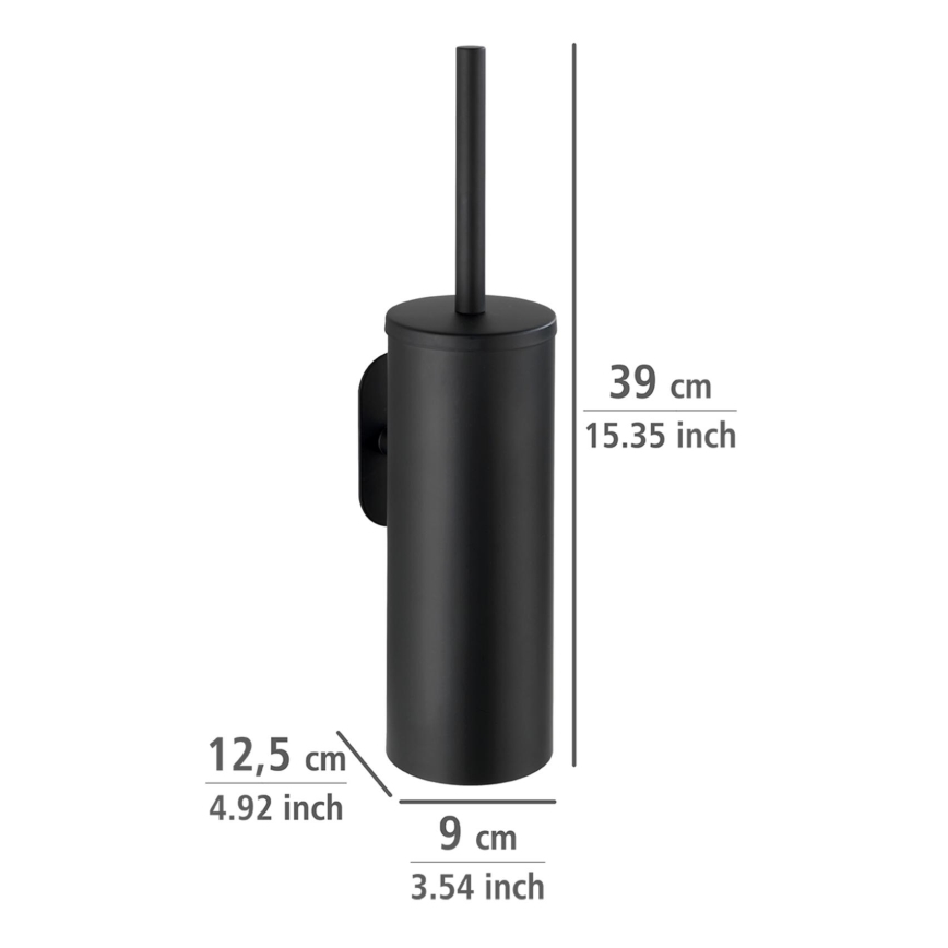 WENKO 24289100-WC Escova para sanita TURBO-LOC OREA BLACK 9x39,5 cm aço inoxidável/preto