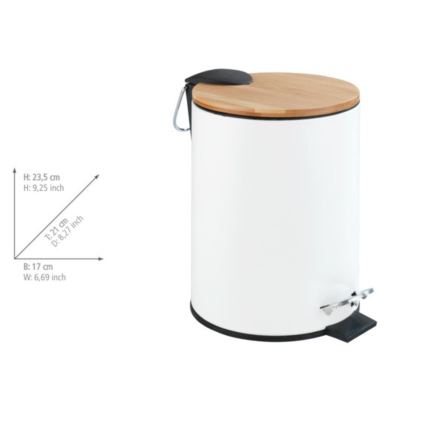 WENKO 24392100 - Cesto TORTONA 17x23,5 cm branco/castanho/preto