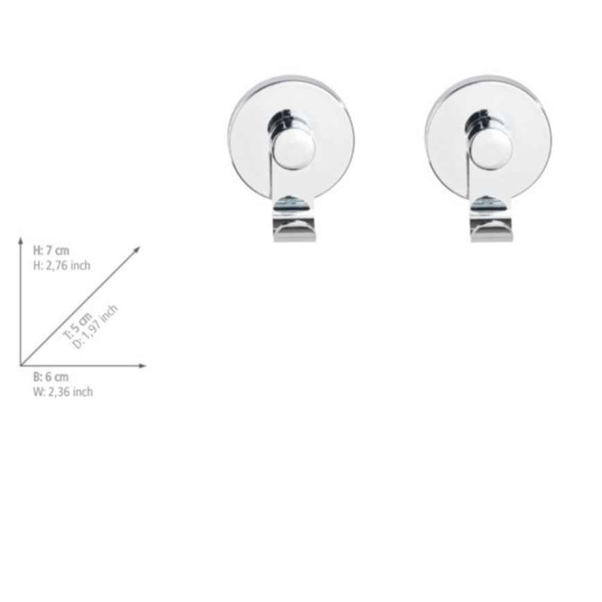 WENKO 24466100-Gancho VACUUM-LOC 6x7 cm cromado brilhante