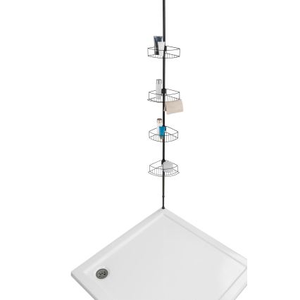 WENKO 24568100-Prateleira de canto DOLCEDO 31x230 cm aço inoxidável/preto