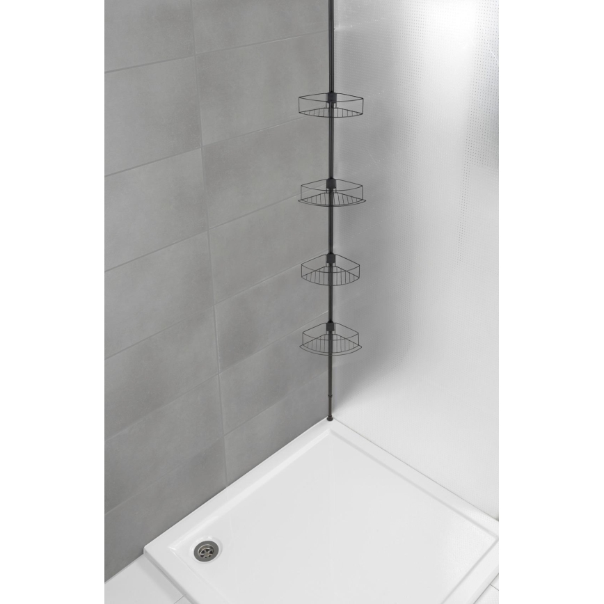 WENKO 24568100-Prateleira de canto DOLCEDO 31x230 cm aço inoxidável/preto