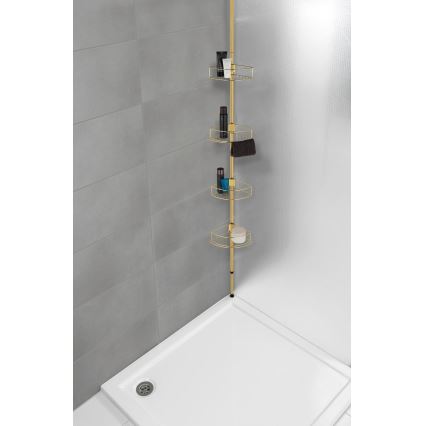 WENKO 24569100-Prateleira de canto DOLCEDO 31x275 cm dourada
