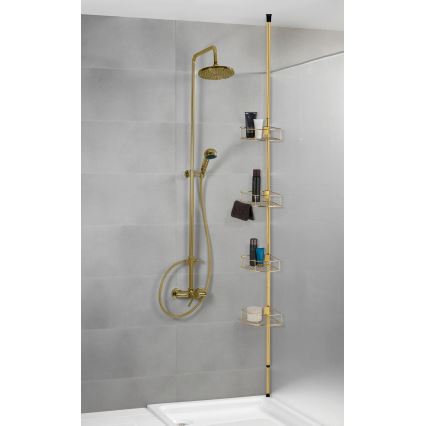 WENKO 24569100-Prateleira de canto DOLCEDO 31x275 cm dourada